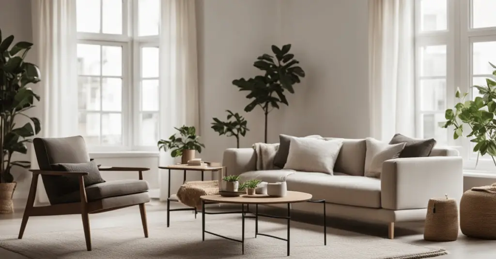 Cozy Minimalist Living Room Oasis: Blending Style and Comfort.