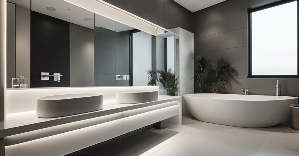 Discover the art of less in our stylish minimalist bathroom ideas. #LessIsMore