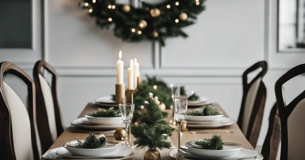 Elegant Simplicity: Minimalist Holiday Decor At Your Table Setting.