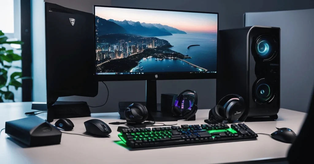 Sleek Simplicity: Minimalist Gaming Setup with Streamlined Design for Efficient Gaming.