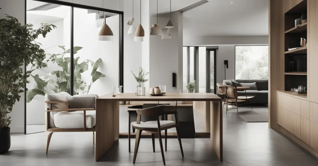 Contemporary Elegance: Minimalist Dining Room for Modern Homes. 
