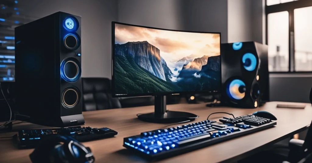 Modern Gamer's Dream: Efficient Minimalist Gaming Setup with High-Performance Gear and Sleek Style.