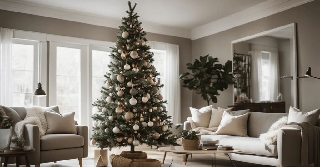 Cozy Ideas: Minimalist Scandinavian Christmas Decor with Warm Textures.