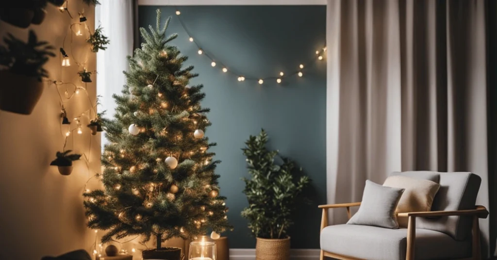 Calm Christmas Ambiance: Minimalist Holiday Decor and Lighting.