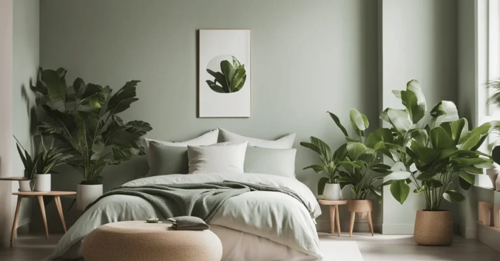 Minimalist plant bedroom decor with a touch of nature.