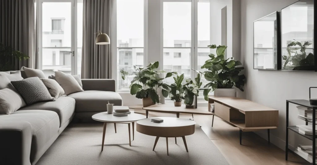 Minimalist apartment décor: Focusing on essentials for a serene atmosphere.
