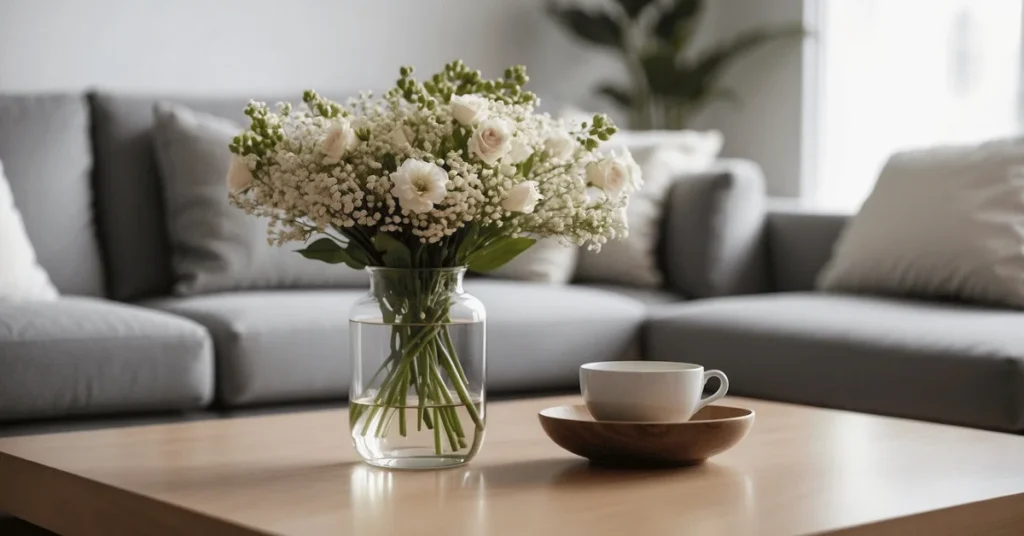 Elevating your space with minimalist coffee table decor.