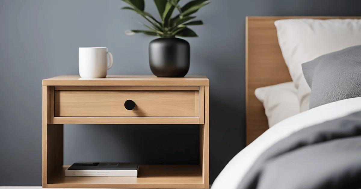 Discover the elegance of a minimalist modern bedside table.
