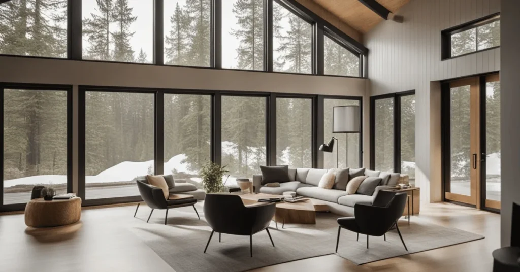 Elevate your living space with minimalist modern cabin interior design.