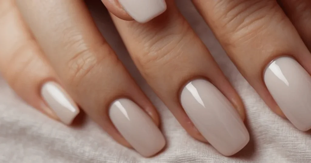 The art of understated beauty: minimalist almond nails.