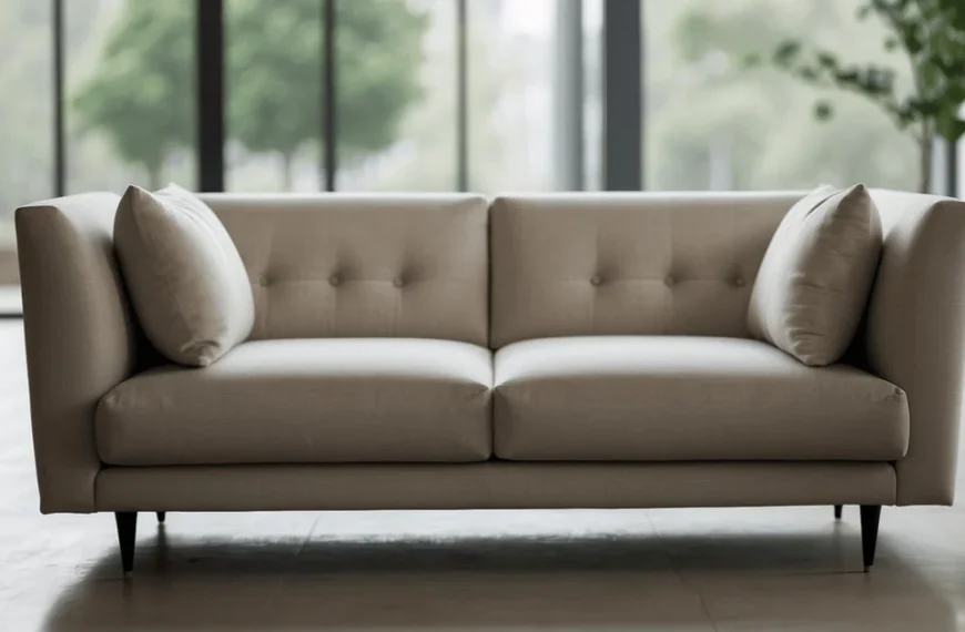 Experience the charm of minimalism with this stylish sofa.