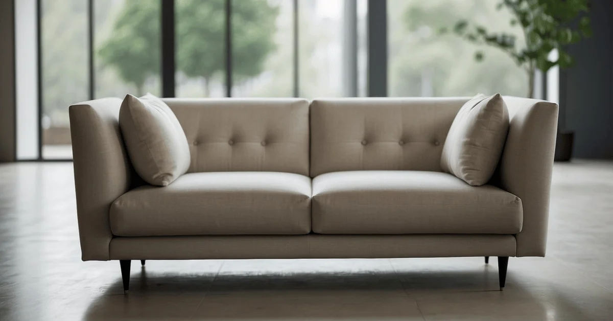 Experience the charm of minimalism with this stylish sofa.