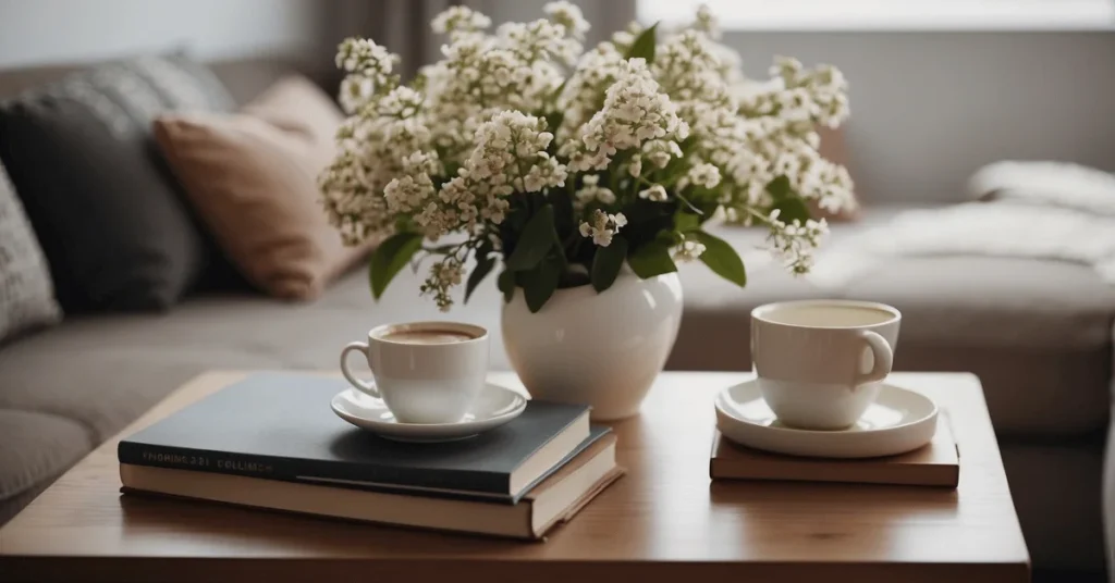 Crafting harmony through minimalist coffee table decor.