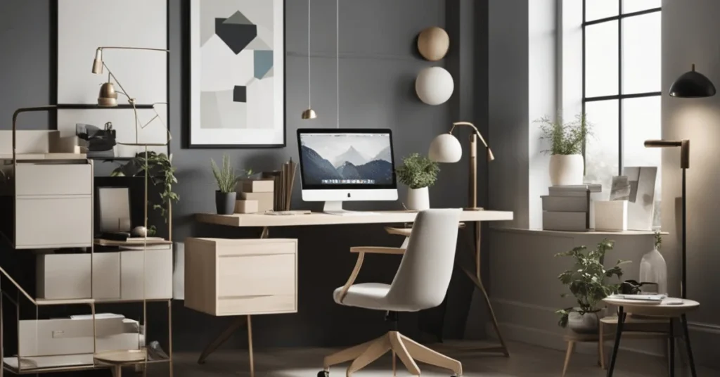 Creating a clutter-free zone in this minimalist modern home office.