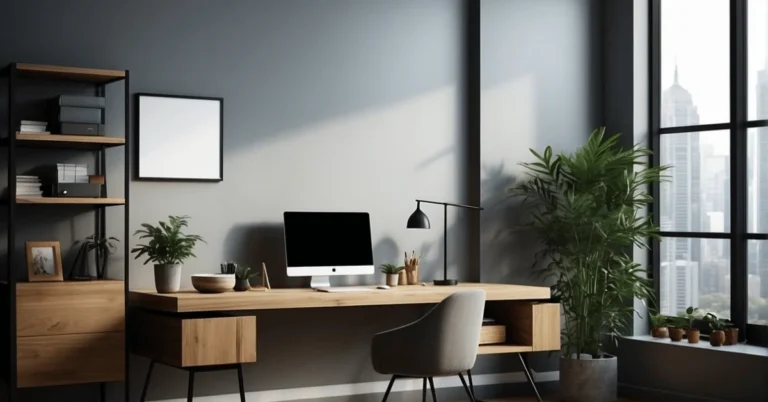Streamline your work environment with a sleek desk.