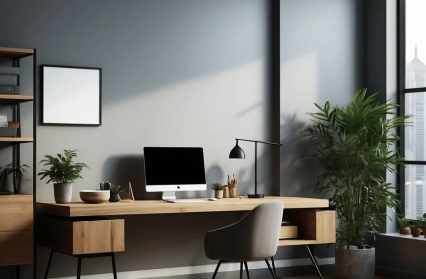 Streamline your work environment with a sleek desk.