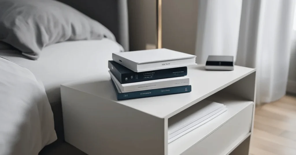 Uncomplicate your bedroom decor with our minimalist modern bedside table.