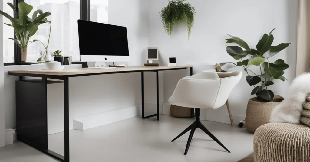 Clean lines and simplicity define this minimalist modern home office.