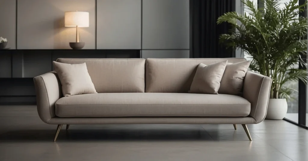 The focal point of simplicity: a modern minimalist sofa.