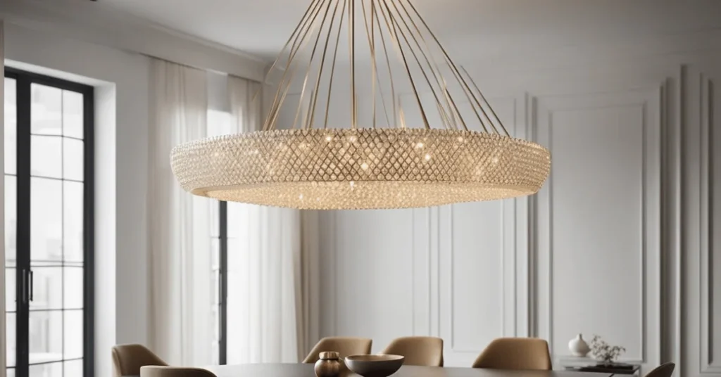 Chic and sleek: Elevate your space with a modern minimalist chandelier.