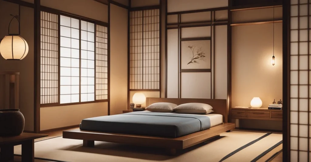 Simplicity meets tranquility in this minimalist Japanese bedroom.