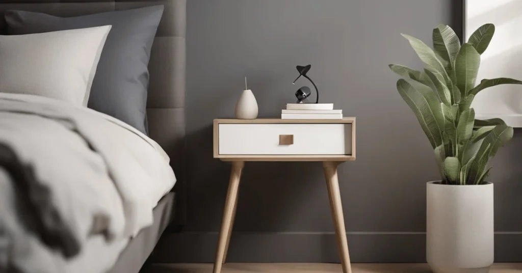 Elevate your bedroom aesthetics with our minimalist modern bedside table.
