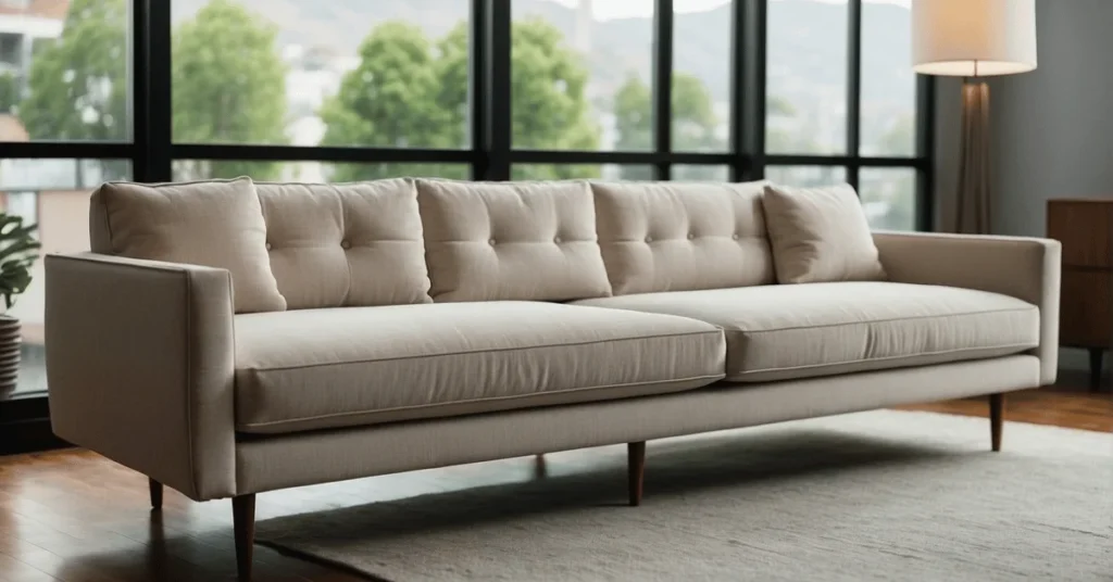 Minimalism meets comfort with this modern minimalist sofa.
