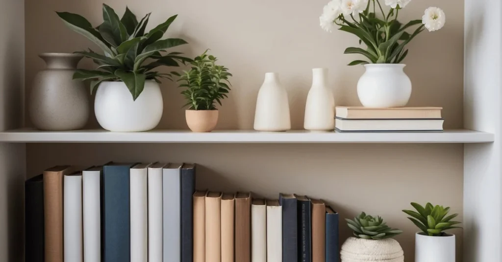 Explore the world of organized elegance through minimalist shelf decor.