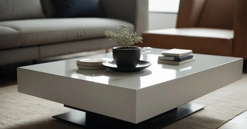 The beauty of minimalism showcased in our Modern Minimalist Coffee Table.