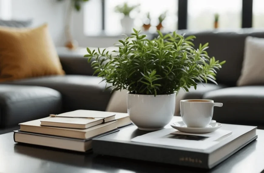 Sip your coffee in style with this contemporary coffee table.