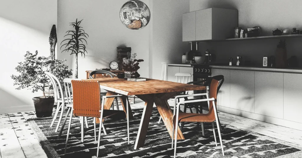 Elevate your dining space with our minimalist table design.