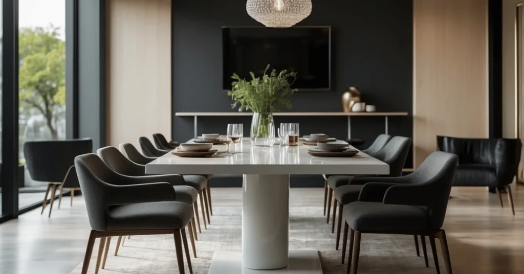 Elevate your dining experience with a modern minimalist table.