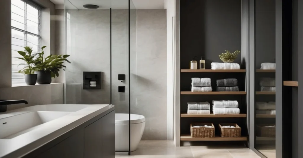 Maximize Space: Minimalist Bathroom Storage Solutions for Small and Large Bathrooms.