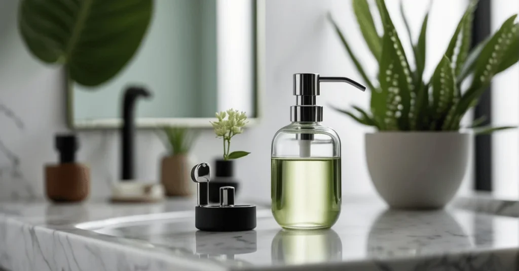 Minimalist elegance brought to life on your bathroom counter.