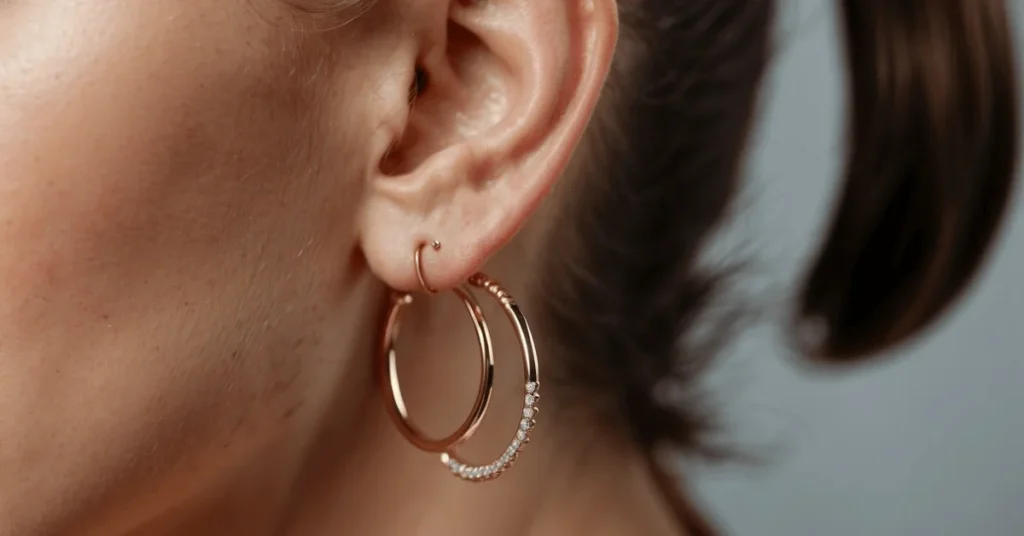 Enhance your look with minimalist ear piercings.