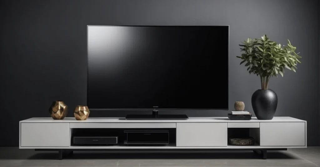 The perfect addition to your contemporary home: a Modern Minimalist TV Stand.