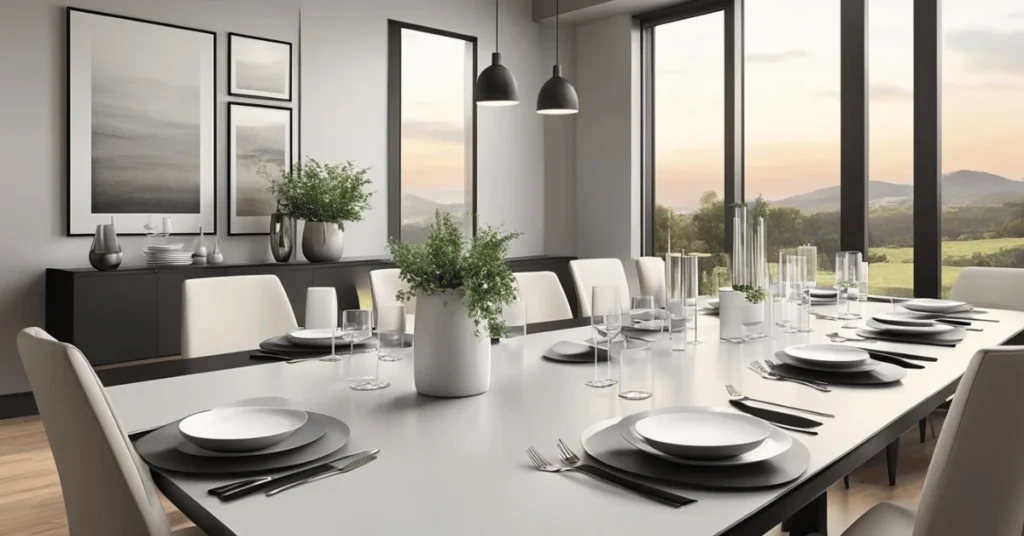 Discover the beauty of minimalist design with our dining table.