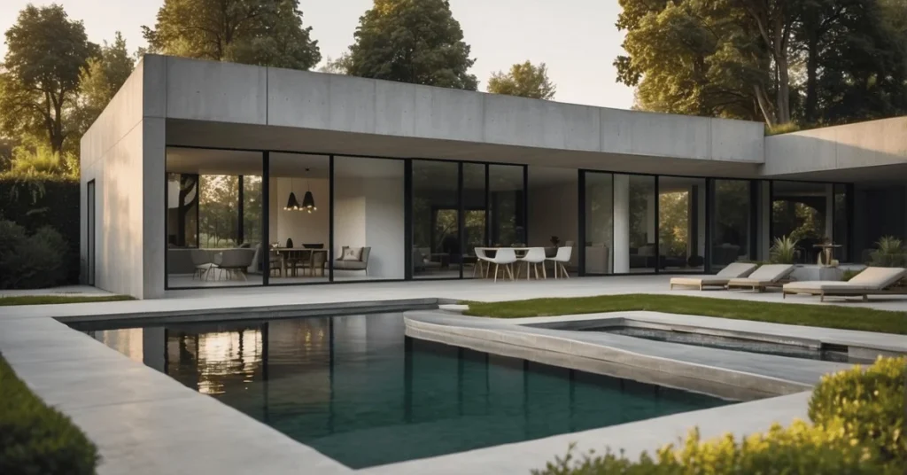 Discover the allure of a concrete minimalist house with clean lines and open spaces.