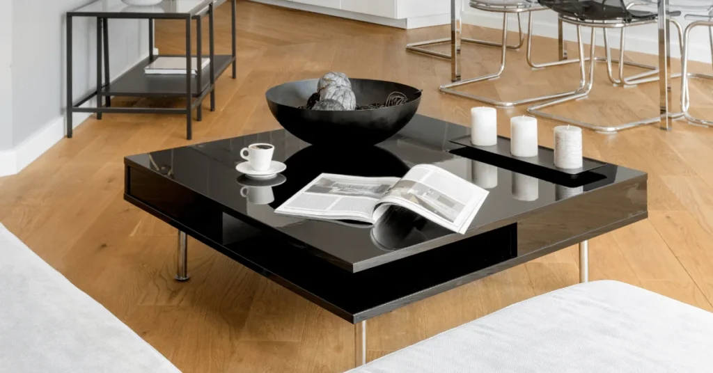Minimalist coffee table: the epitome of simplicity and functionality.