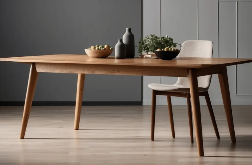 Savor family meals around your modern wooden dining table.