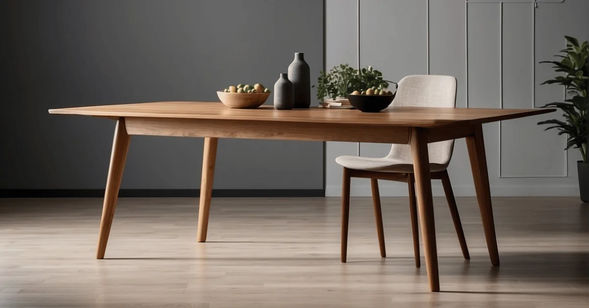 Savor family meals around your modern wooden dining table.
