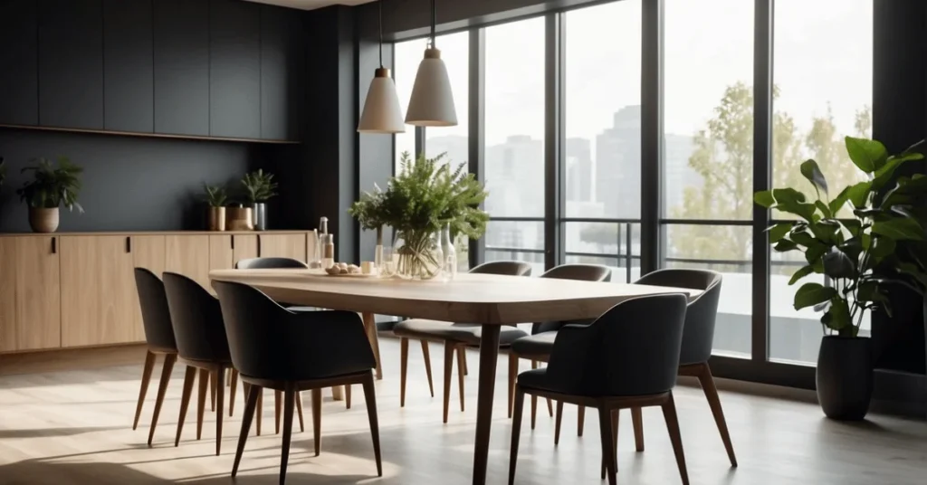 Clean lines and style: our modern minimalist dining table.