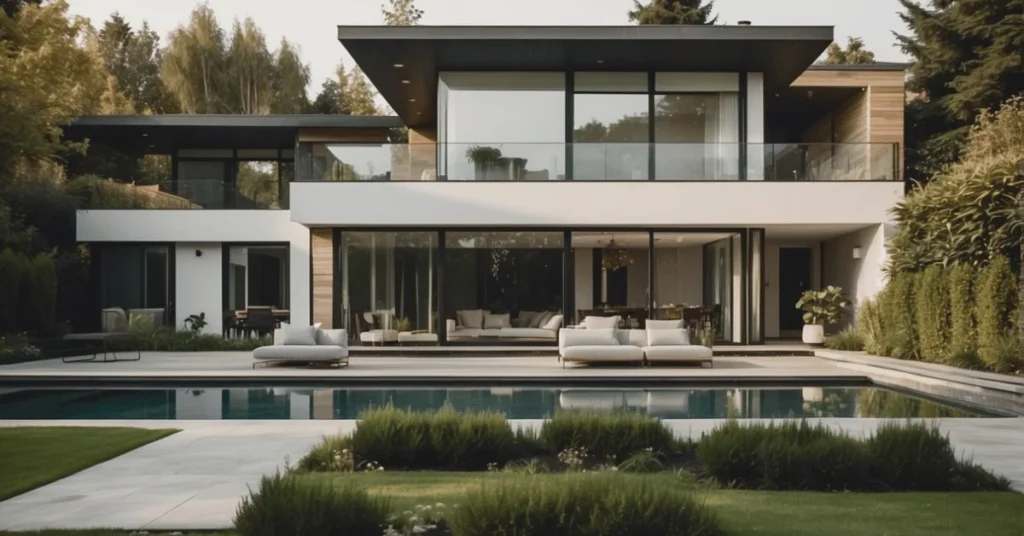 Minimalist house exterior showcasing contemporary design elements.
