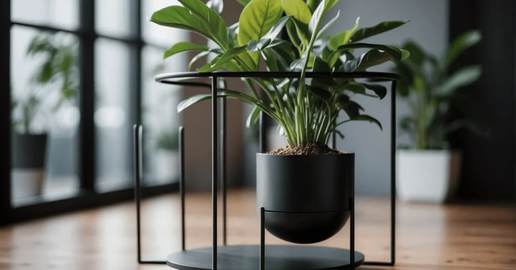 Add a touch of modern elegance with minimalist plant stands.