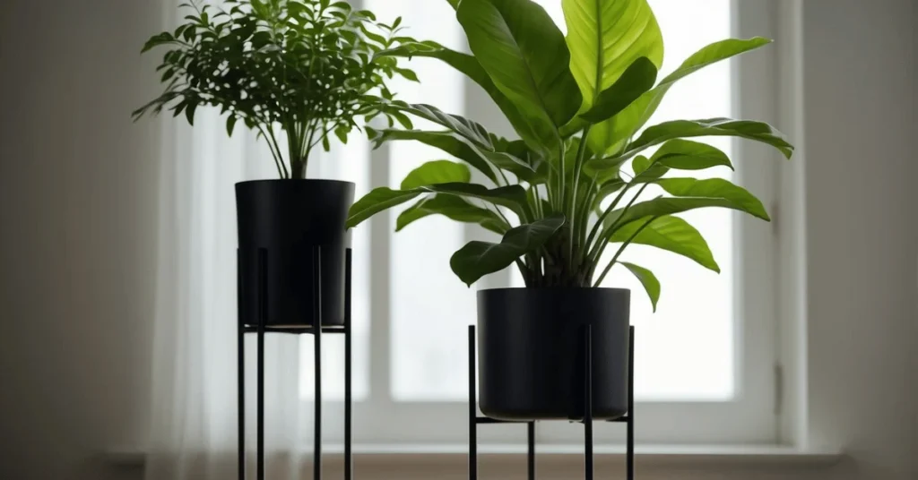 Minimalist plant stands: Simple yet stylish.