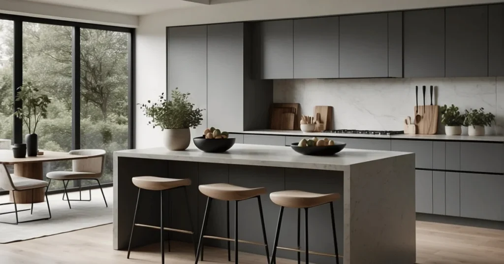 Achieve a modern vibe with minimalist kitchen cabinets.