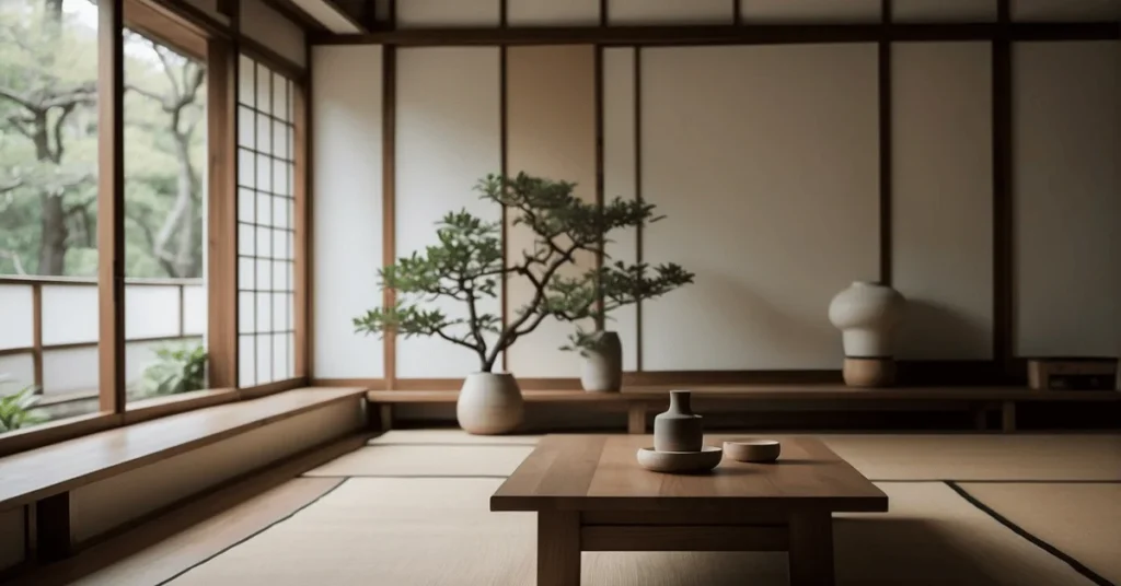 Clean lines and natural elements define Japanese minimalist interior design.