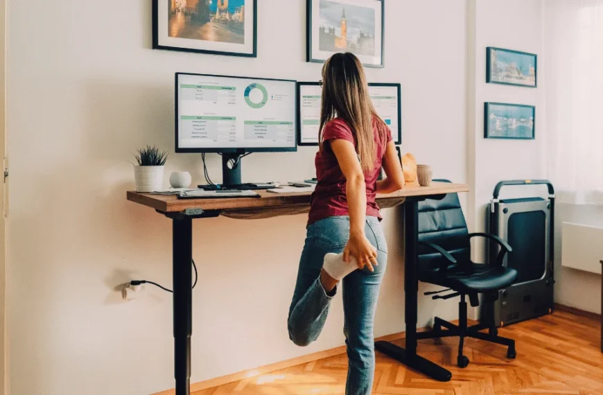 Transform your workspace with a sleek minimalist standing desk.