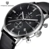 PAGANI DESIGN Mens Watches Top Brand Luxury Waterproof 30M Genuine Leather Japanese VK67 Movement Quartz Watch
