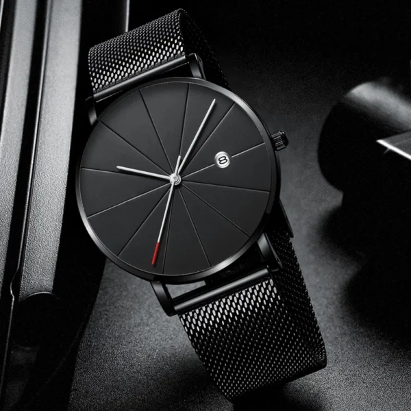 Define your everyday elegance with a black minimalist watch.